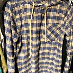 Buckle button up hooded jacket